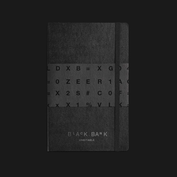 Moleskin branded Blak Bank