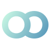 Logo created with the two 'o's of Moontype fused together to create a sense of connection and unity